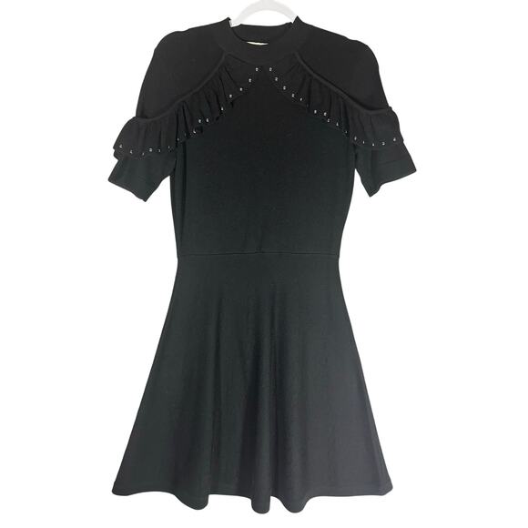 Kate Spade 100% Merino Wool Studded Ruffle Sweater Dress Sz S Fit and Flare $398 - Picture 3 of 11